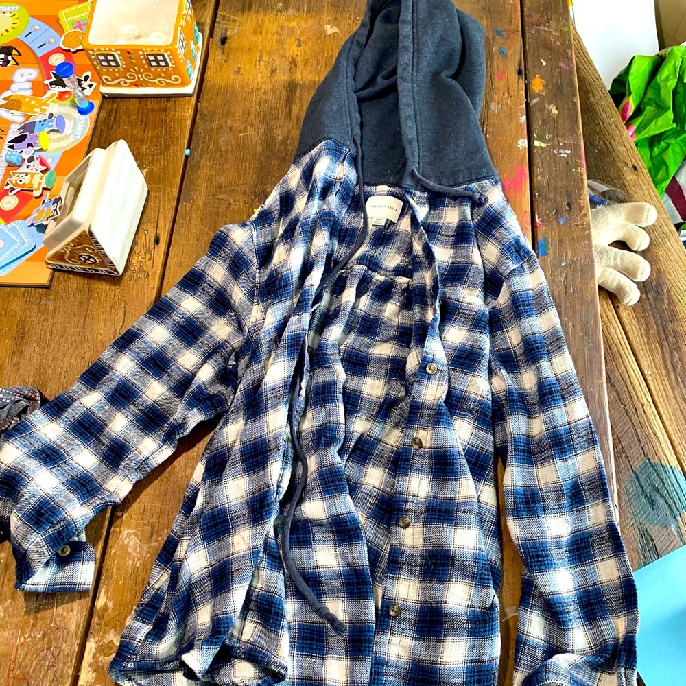 American Eagle Hooded Flannel